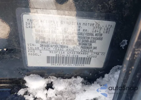 2013 Nissan Sentra Sv из США, поврежденный, VIN 3N1AB7AP3DL780414